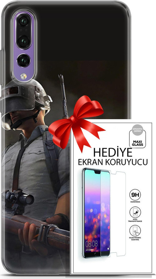 Huawei P20 Pro Kılıf Orijinal Seri Pubg 02 Battlegrounds Kapak Ve Ekran Koruyucu