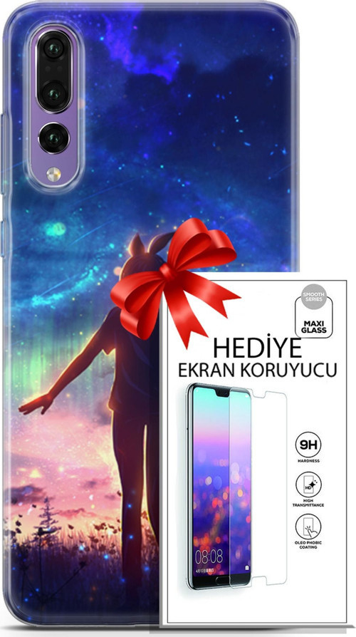 Huawei P20 Pro Kılıf Orijinal Seri Fantasy 26 Tavşan Kulaklı Soft Kapak + Ekran Koruyucu