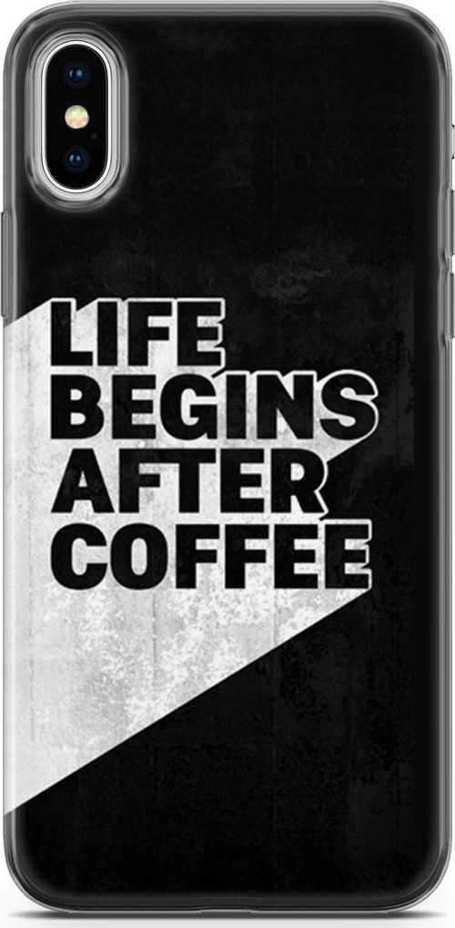 Apple İphone X - Xs Kılıf Orijinal Seri Typo 02 Life Begins After Coffee Kapak