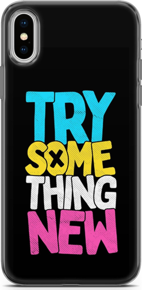 Apple İphone X - Xs Kılıf Orijinal Seri Typo 01 Try Some Thing New Telefon Kılıfı