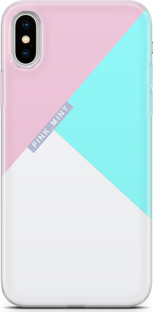 Apple İphone X - Xs Kılıf Orijinal Seri Typo 08 Pink Mint Baskılı Kılıf