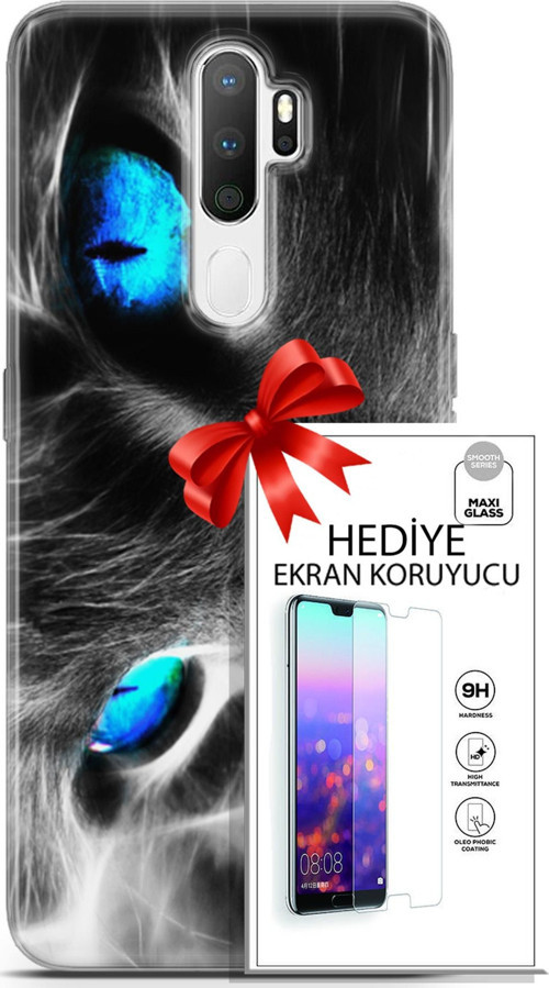 Oppo A5 2020 Kılıf Orijinal Seri Scotish-British 26 Amerikan Kedisi Soft Kapak + Ekran Koruyucu