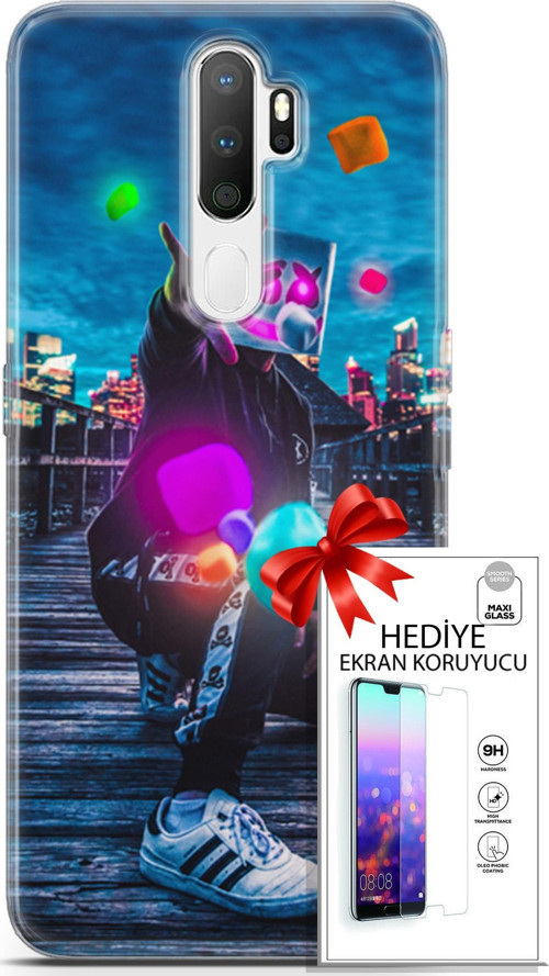Oppo A5 2020 Kılıf Orijinal Seri Algorand 10 Köprü Full Hd Kılıf + Ekran Koruyucu