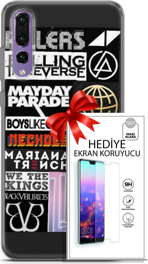 Huawei P20 Pro Kılıf Orijinal Seri Punky 28 Killers İz Bırakmayan Kılıf + Ön Ekran Koruyucu