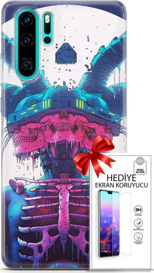 Huawei P30 Pro Kılıf Orijinal Seri Algorand 13 Kaburga Case Kapak Ekran Koruyucu