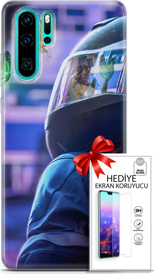Huawei P30 Pro Kılıf Orijinal Seri Algorand 26 Kelebekler Soft Kapak + Ekran Koruyucu