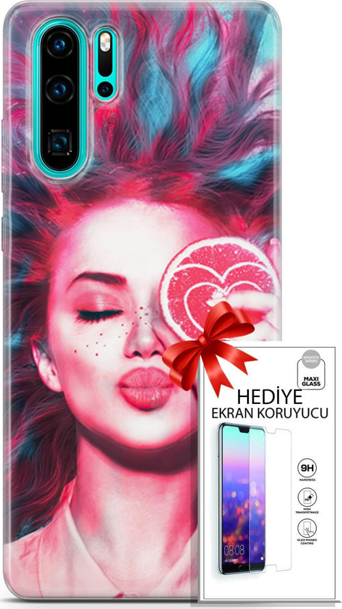 Huawei P30 Pro Kılıf Orijinal Seri Algorand 08 Greyfurt Baskılı Kılıf + Ekran Koruyucu