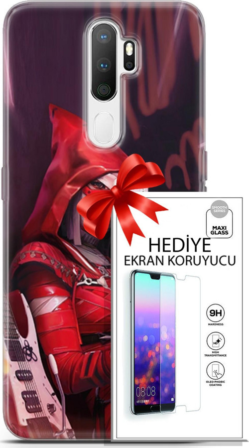 Oppo A5 2020 Kılıf Orijinal Seri Pubg 20 Selfie Mod Renkli Kılıf Ekran Koruyucu