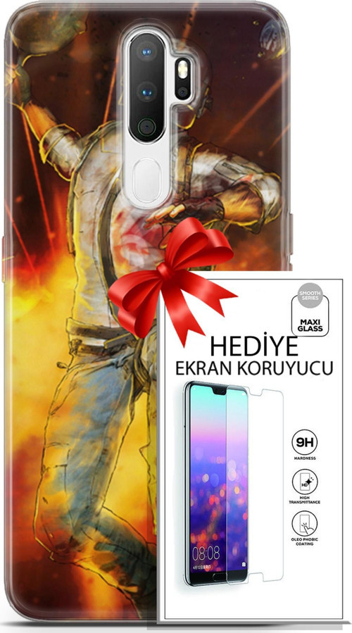 Oppo A5 2020 Kılıf Orijinal Seri Pubg 06 Tavalı Karakter Koruyucu Kapak Ekran Koruyucu