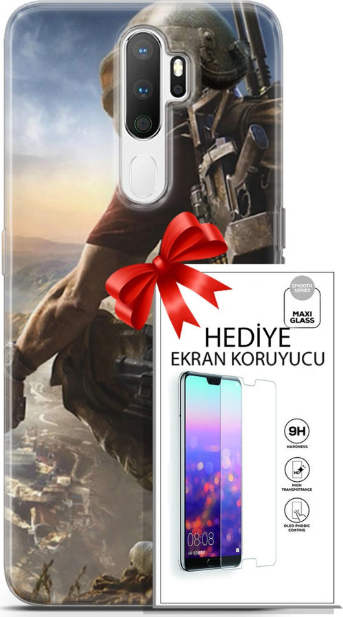 Oppo A5 2020 Kılıf Orijinal Seri Pubg 10 Mobile Full Hd Kılıf + Ekran Koruyucu
