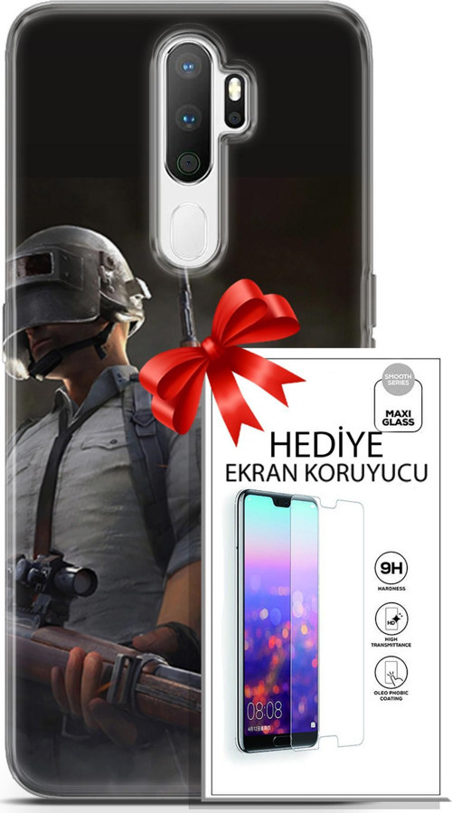 Oppo A5 2020 Kılıf Orijinal Seri Pubg 02 Battlegrounds Kapak Ve Ekran Koruyucu