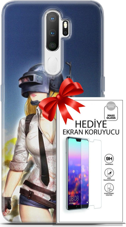 Oppo A5 2020 Kılıf Orijinal Seri Pubg 27 Anna Lazer Kesim Silikon Ekran Koruyucu