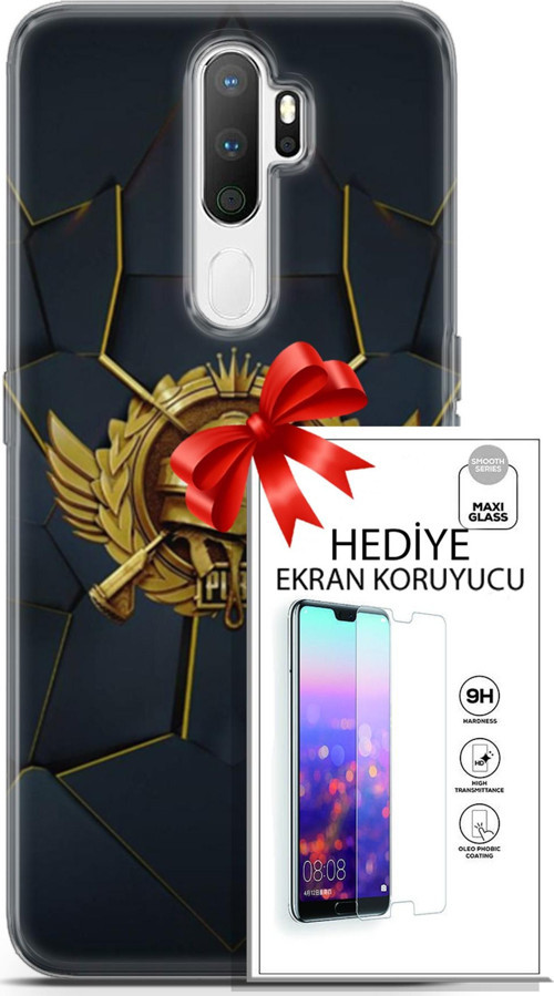 Oppo A5 2020 Kılıf Orijinal Seri Pubg 16 Amblem Hediyelik Kılıf Ve Ekran Koruyucu