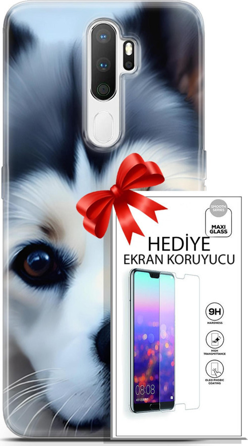 Oppo A5 2020 Kılıf Orijinal Seri Dogs 12 Shiba Tasarım Kılıf + Ekran Koruyucu