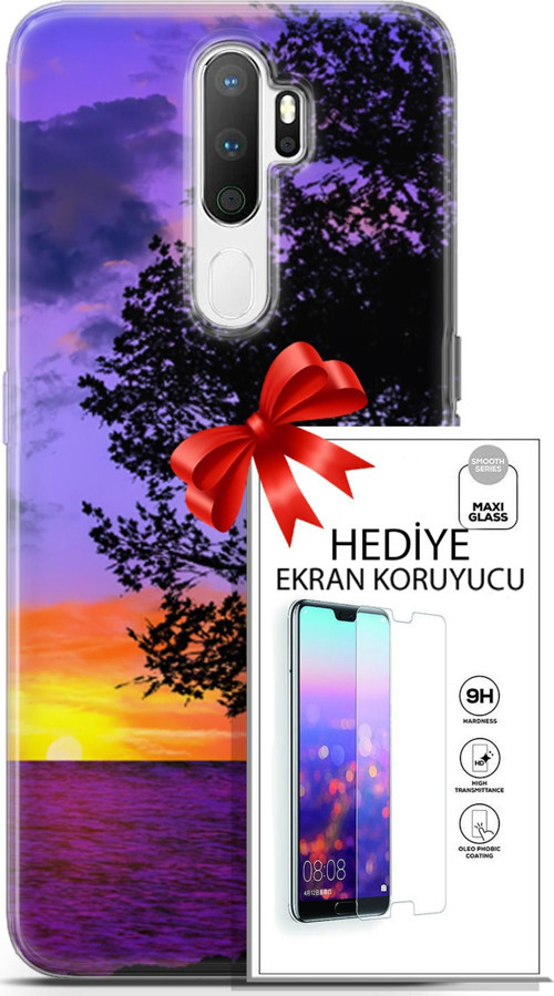 Oppo A5 2020 Kılıf Orijinal Seri Fantasy 06 Ağaç Koruyucu Kapak Ekran Koruyucu