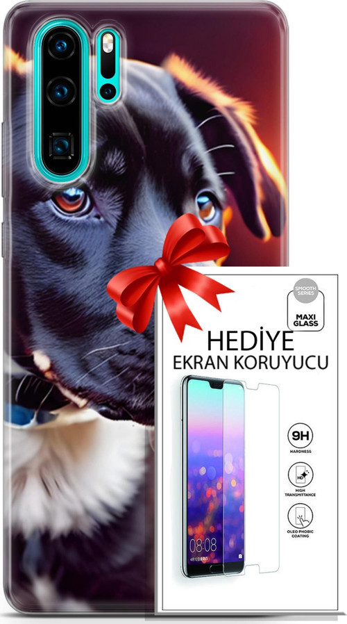 Huawei P30 Pro Kılıf Orijinal Seri Dogs 27 Rostov Lazer Kesim Silikon Ekran Koruyucu
