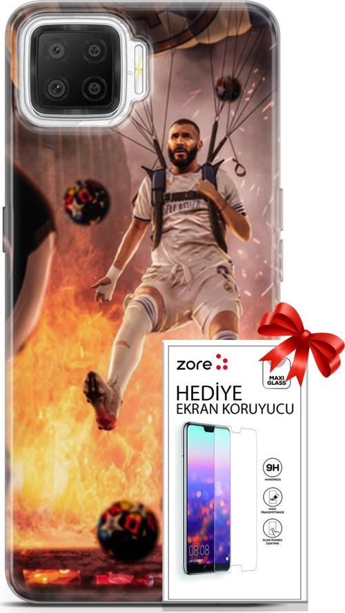 Oppo A73 Kılıf Orijinal Seri Supers 03 Karim Benzema Real Madrid Arka Kapak + Ekran Koruyucu