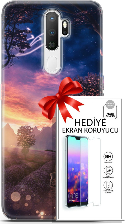 Oppo A5 2020 Kılıf Orijinal Seri Fantasy 15 Keçi Kalın Silikon + Ekran Koruyucu