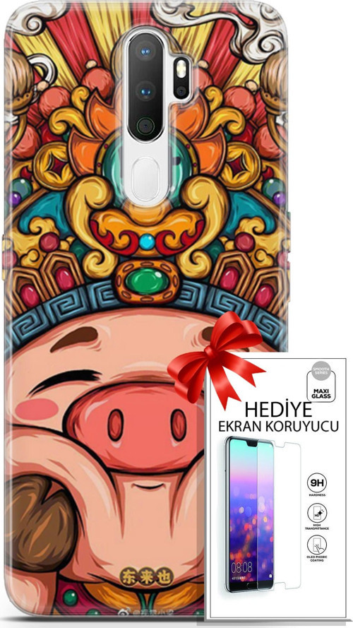 Oppo A5 2020 Kılıf Orijinal Seri Bounce 19 Emma Robertson Tam Koruma Kılıf + Ekran Koruyucu