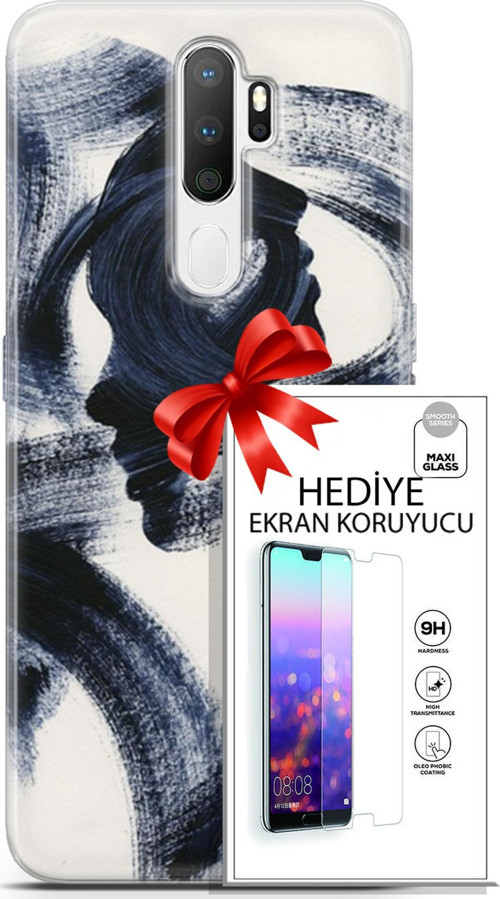 Oppo A5 2020 Kılıf Orijinal Seri Soul 10 2 Yüzlü Full Hd Kılıf + Ekran Koruyucu