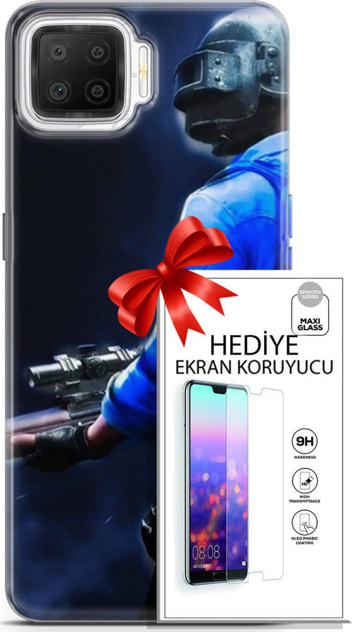 Oppo A73 Kılıf Orijinal Seri Pubg 12 Mavi Gömlekli Tasarım Kılıf + Ekran Koruyucu