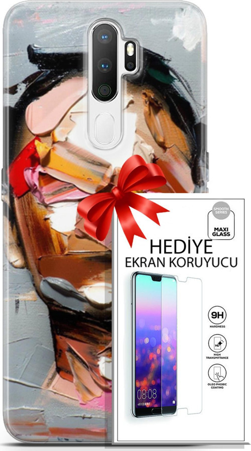 Oppo A5 2020 Kılıf Orijinal Seri Soul 01 Suratsız Telefon Kılıfı + Ekran Koruyucu