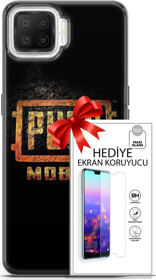 Oppo A73 Kılıf Orijinal Seri Pubg 14 Logo Cover Kılıf + Ön Ekran Koruyucu