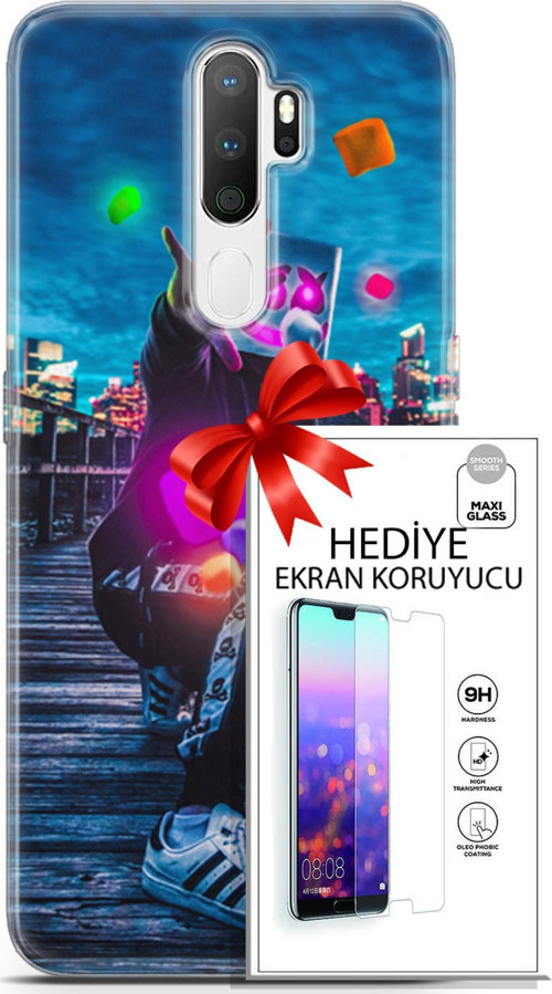 Oppo A5 2020 Kılıf Orijinal Seri Neo 28 Örümcek Kız İz Bırakmayan Kılıf + Ön Ekran Koruyucu
