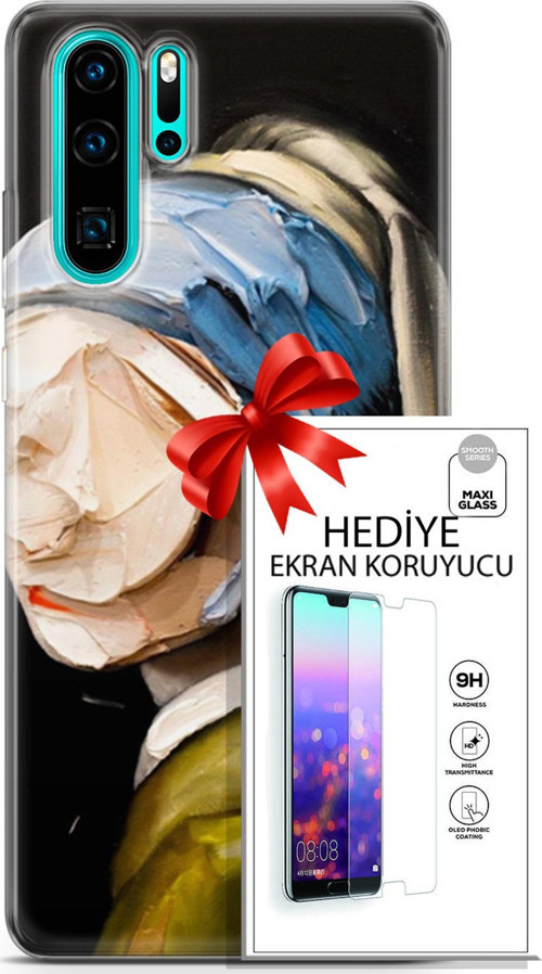 Huawei P30 Pro Kılıf Orijinal Seri Soul 03 Yüzü Olmayan Kadın Arka Kapak + Ekran Koruyucu
