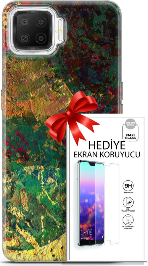 Oppo A73 Kılıf Orijinal Seri Nature 26 Çok Renkli Soft Kapak + Ekran Koruyucu