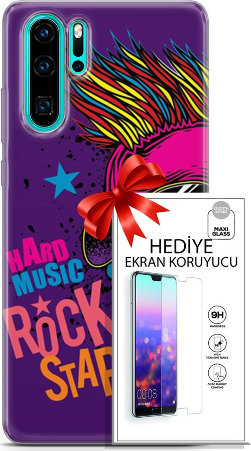 Huawei P30 Pro Kılıf Orijinal Seri Punky 16 Rockstar Hediyelik Kılıf Ve Ekran Koruyucu