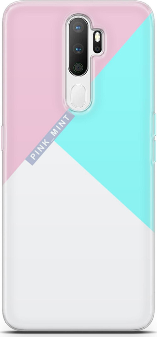 Oppo A5 2020 Kılıf Orijinal Seri Typo 08 Pink Mint Baskılı Kılıf