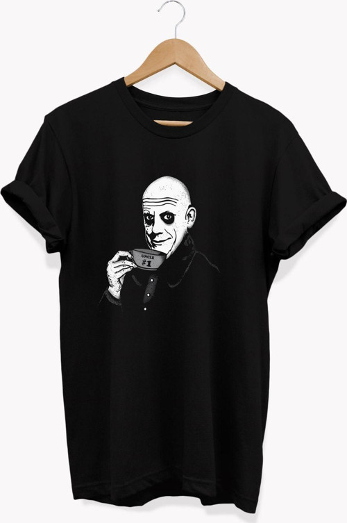 , Addams Family Baskılı, %100 Pamuk, Bisiklet Yaka, Basic T-Shirt, Normal Beden Tişört