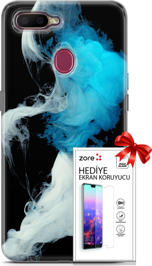 Oppo Ax7 Kılıf Orijinal Seri Supers 06 Soyut Duman Koruyucu Kapak Ekran Koruyucu