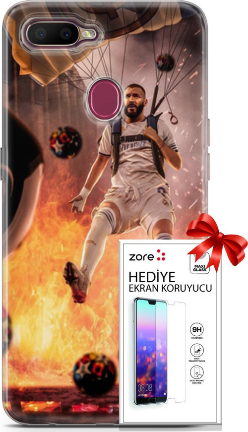 Oppo Ax7 Kılıf Orijinal Seri Supers 03 Karim Benzema Real Madrid Arka Kapak + Ekran Koruyucu