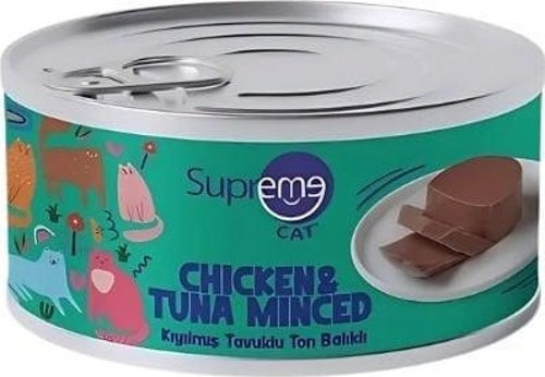 Kıyılmış Tavuklu ve Ton Balıklı Yetişkin Konserve Kedi Maması 85 Gr