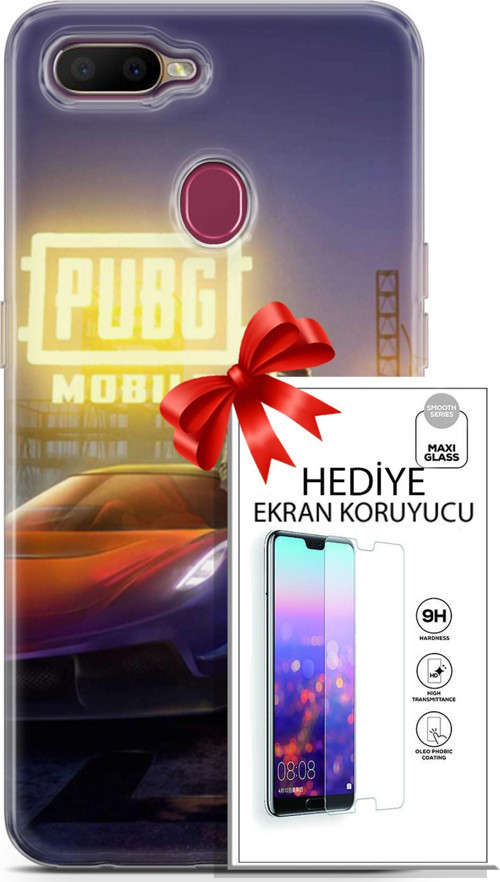 Oppo Ax7 Kılıf Orijinal Seri Pubg 17 Arabalı Yumuşak Kılıf + Ekran Koruyucu