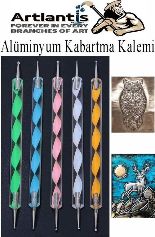 Alüminyum Kabartma Kalemi 5 li 1 Paket Aliminyum Folyo Kabartma Çift Uçlu Akrilik Saplı İzleme Noktalama Kalemi Gravür