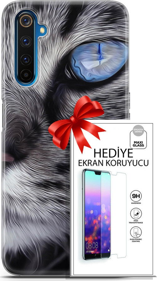 Realme 6 Pro Kılıf Orijinal Seri Scotish-British 30 Norveç Orman Kedisi Kenarları Şeffaf Kapak Ve Ekran Koruyucu