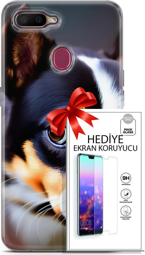 Oppo Ax7 Kılıf Orijinal Seri Dogs 11 İsviçre Bernese 4K Baskılı Kılıf + Ekran Koruyucu Full Koruma