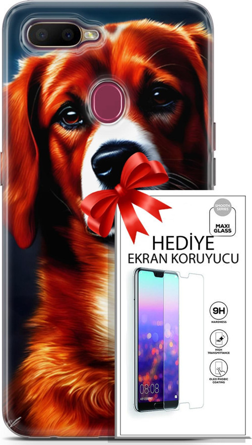 Oppo Ax7 Kılıf Orijinal Seri Dogs 21 Spaniel Darbe Önleyici Kapak + Ön Ekran Koruyucu