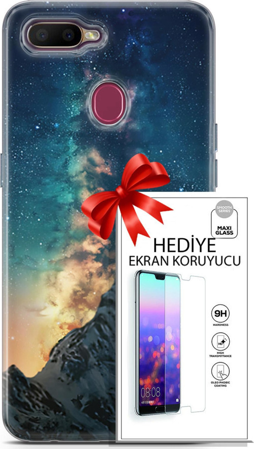 Oppo Ax7 Kılıf Orijinal Seri Fantasy 19 Mavi Gece Tam Koruma Kılıf + Ekran Koruyucu