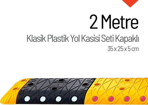 Klasik Hız Kesici Set Kapaklı Plastik, Yol Kasisi 2 metre