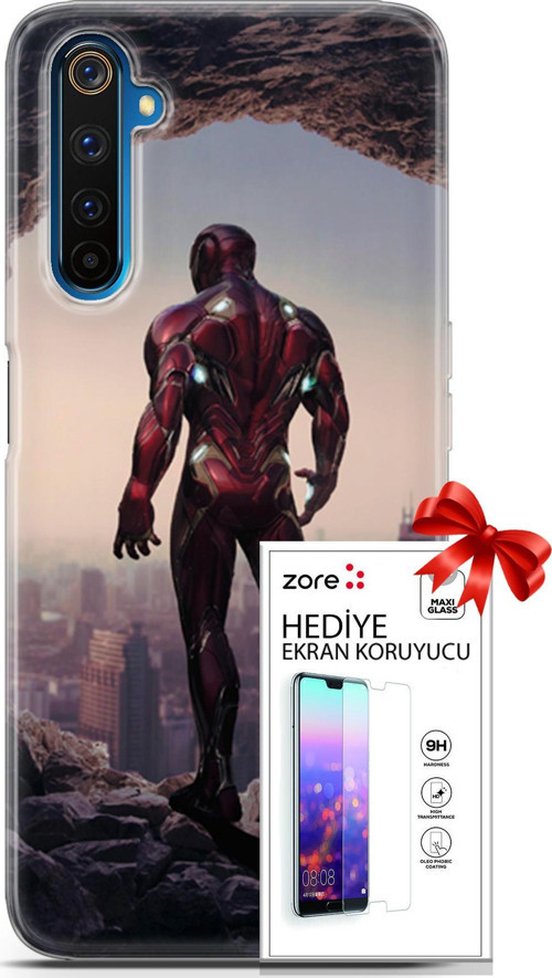 Realme 6 Pro Kılıf Orijinal Seri Supers 02 Iron Man Kapak Ve Ekran Koruyucu
