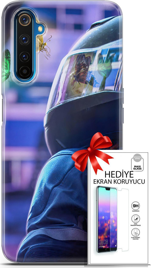 Realme 6 Pro Kılıf Orijinal Seri Algorand 26 Kelebekler Soft Kapak + Ekran Koruyucu