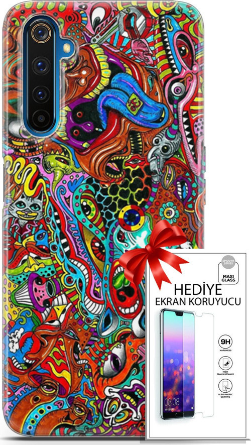 Realme 6 Pro Kılıf Orijinal Seri Cardano 02 Grafitti Kapak Ve Ekran Koruyucu