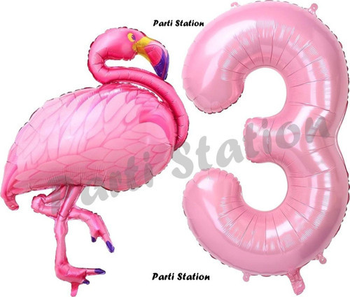 Flamingo Balon 3 Yaş Doğum Günü Balon Set Flamingo Konsept Balon Ve Pembe Rakam Balon Doğum Günü Set