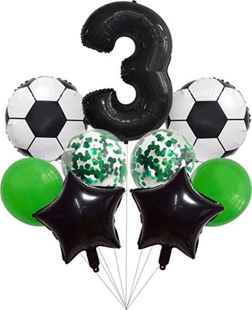 Futbol Konsept 3 Yaş Balon Set Maç Konsept Doğum Günü Set Yaş Balon Set