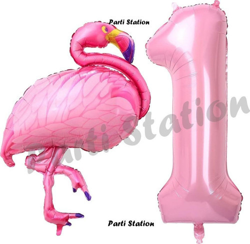 Flamingo Balon 1 Yaş Doğum Günü Balon Set Flamingo Konsept Balon Ve Pembe Rakam Balon Doğum Günü Set