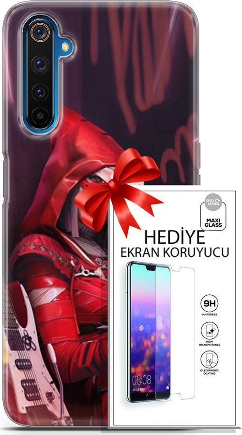 Realme 6 Pro Kılıf Orijinal Seri Pubg 20 Selfie Mod Renkli Kılıf Ekran Koruyucu